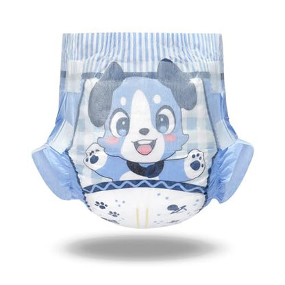 Littleforbig Adjustable Klettverschluss-Stoffwindel für Erwachsene mit Druckknöpfen - 2 Stück - Little Blue BabyFur (Medium 28"-38")