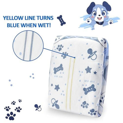 Littleforbig Adjustable Klettverschluss-Stoffwindel für Erwachsene mit Druckknöpfen - 2 Stück - Little Blue BabyFur (Medium 28"-38")