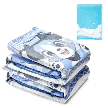 Littleforbig Adjustable Klettverschluss-Stoffwindel für Erwachsene mit Druckknöpfen - 2 Stück - Little Blue BabyFur (Medium 28"-38")