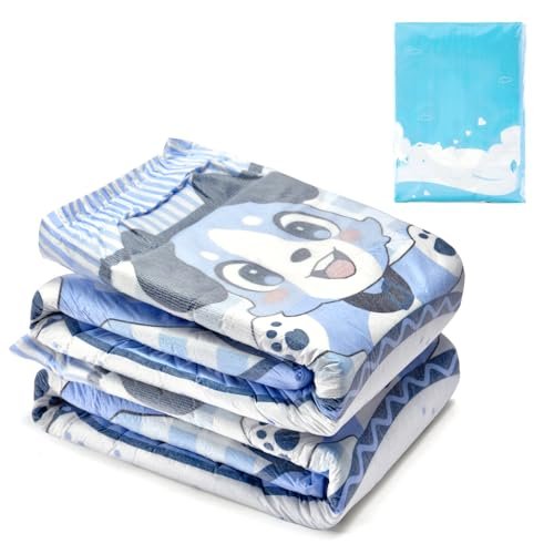 Littleforbig Adjustable Klettverschluss-Stoffwindel für Erwachsene mit Druckknöpfen - 2 Stück - Little Blue BabyFur (Medium 28"-38")