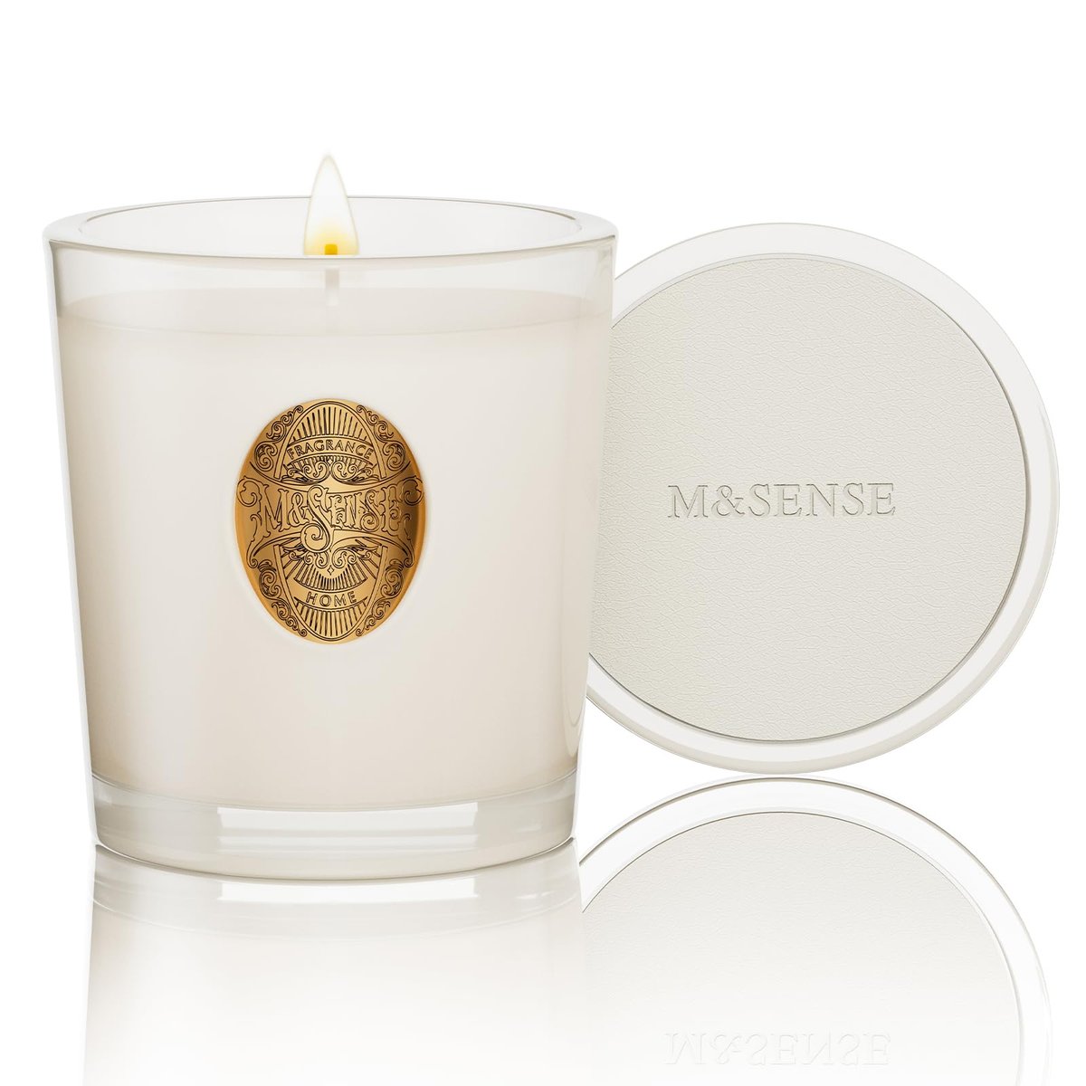 M&SENSE Vanilla Dream Sojawachs-Kerze, 9,2 oz, 50 Stunden Brenndauer, natürliche, ungiftige Duftkerze, Aromatherapie für Stressabbau & Home Spa