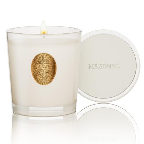 M&SENSE Vanilla Dream Sojawachs-Kerze, 9,2 oz, 50 Stunden Brenndauer, natürliche, ungiftige Duftkerze, Aromatherapie für Stressabbau & Home Spa