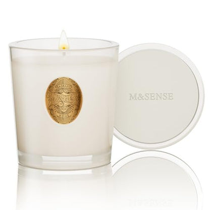 M&SENSE Vanilla Dream Sojawachs-Kerze, 9,2 oz, 50 Stunden Brenndauer, natürliche, ungiftige Duftkerze, Aromatherapie für Stressabbau & Home Spa