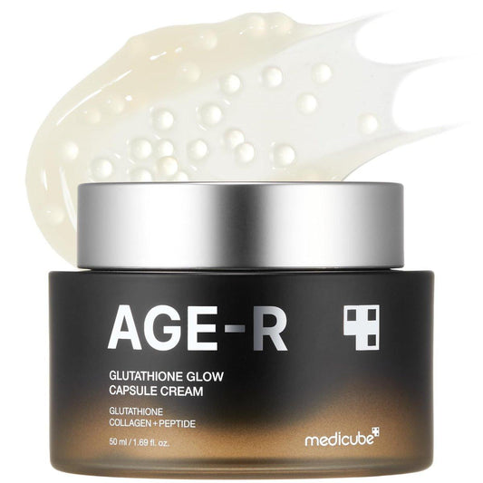 Medicube AGE-R Glutathione Glow Capsule Facial Cream – Instant Lifting Feuchtigkeitscreme mit Kollagenpeptiden für strahlende Haut – gegen Unreinheiten und ungleichmäßigen Hautton – Koreanische Hautpflege 50 ml