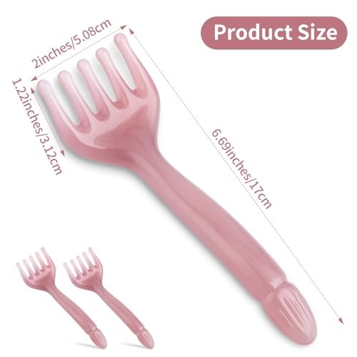 WY LIGHTING LEVEL 2 Stück Kopfmassagegerät Manuelle Haarmassage Kopfhautmassage Gua Sha Fünfkrallen Massagewerkzeug Kamm Tragbar Handheld Harz Entspannungswerkzeug für Vatertag Muttertag Geschenke (Pink Lila)