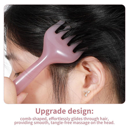 WY LIGHTING LEVEL 2 Stück Kopfmassagegerät Manuelle Haarmassage Kopfhautmassage Gua Sha Fünfkrallen Massagewerkzeug Kamm Tragbar Handheld Harz Entspannungswerkzeug für Vatertag Muttertag Geschenke (Pink Lila)
