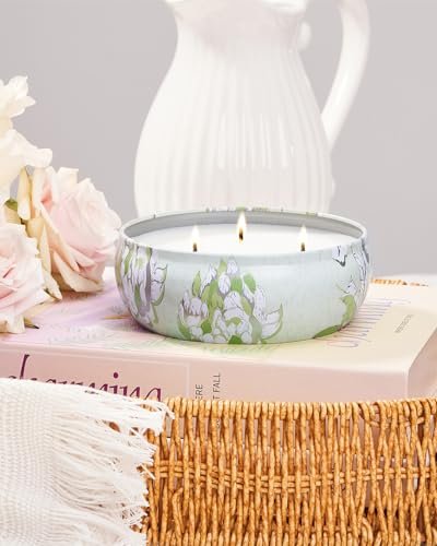 M&SENSE Beruhigende Eukalyptus Duftkerze, Große 3-Docht Soja-Kerze im Blech, Über 40 Stunden Brenndauer, 100% Natürliches Veganes Wachs, Entspannende Aromatherapie Ästhetische Kerze Geschenk für Frauen Männer