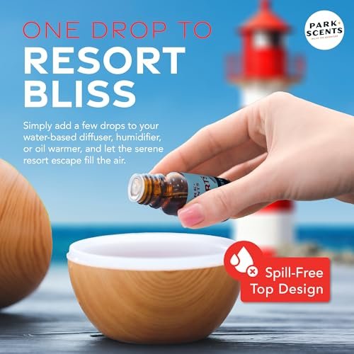 Park Scents Resorts – Floridian Theme Park Luxus Hotel Duftöl – Klee, Aloe, Zitrus & Gänseblümchen Duftende ätherische Öle für Diffuser, Zuhause, Aromatherapie, Geschenke für Frauen, Schwester, Gastgeberin (10ml)