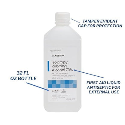 McKesson Isopropylalkohol 70% [2er-Pack] USP Erste-Hilfe-Antiseptikum, 32 oz