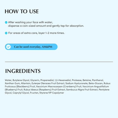 EQQUALBERRY Swimming Pool Toner – Korean Toner für sanftes Peeling & tiefe Feuchtigkeitsversorgung mit natürlichem Enzym-Protease & Hyaluronsäure, für empfindliche Haut, 155 ml