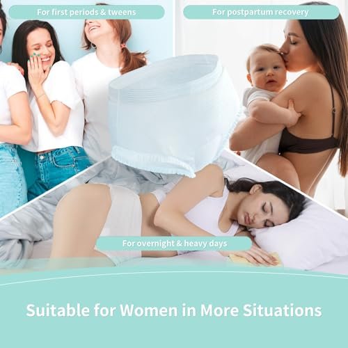 BezBezz Einweg-Periode-Unterwäsche für Frauen S/M – Nachthöschen bei Inkontinenz & starker Menstruation, auslaufsicher, 360°-Schutz für ultimativen Komfort, 12 Stück