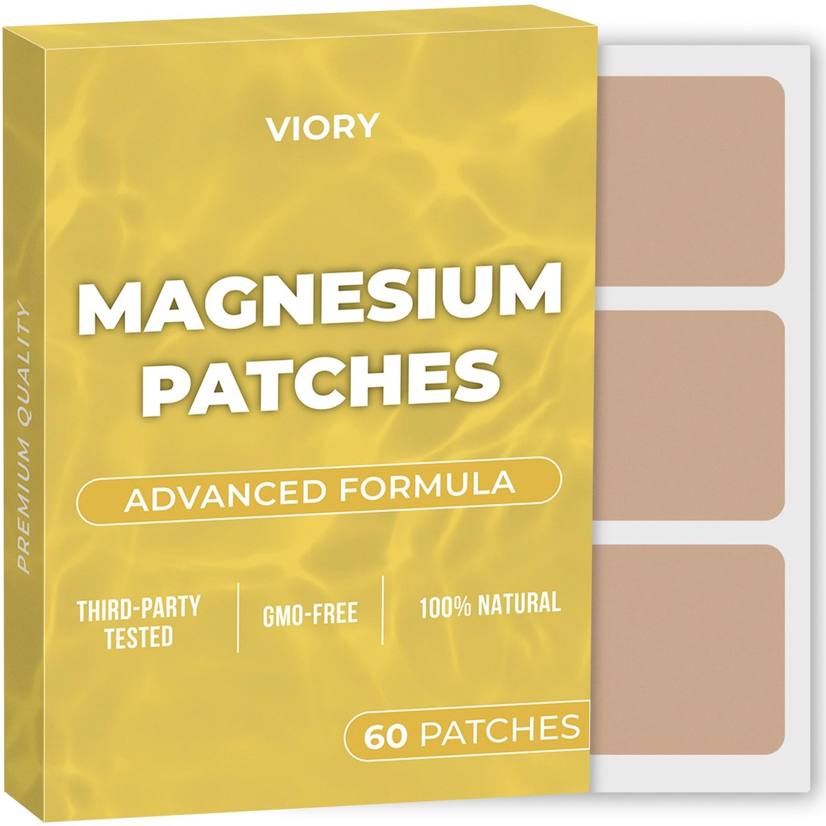 Magnesium-Pflaster (60er-Pack) - 100% natürliches Pflaster für Frauen und Männer - mit Calcium - Muskel- und Knochenunterstützung, beruhigend - verbesserte Formel