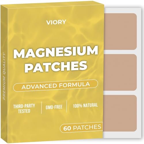 Magnesium-Pflaster (60er-Pack) - 100% natürliches Pflaster für Frauen und Männer - mit Calcium - Muskel- und Knochenunterstützung, beruhigend - verbesserte Formel