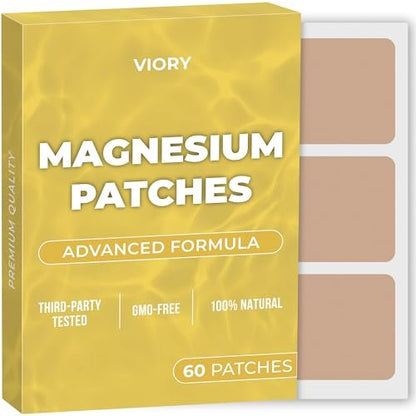 Magnesium-Pflaster (60er-Pack) - 100% natürliches Pflaster für Frauen und Männer - mit Calcium - Muskel- und Knochenunterstützung, beruhigend - verbesserte Formel