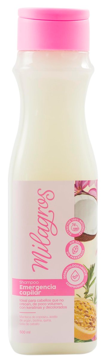 Milagros Shampoo Emergencia Capilar – 100% Natürliches Haarpflege-Shampoo für Wachstum, Stärkung und Reparatur (450 ml)