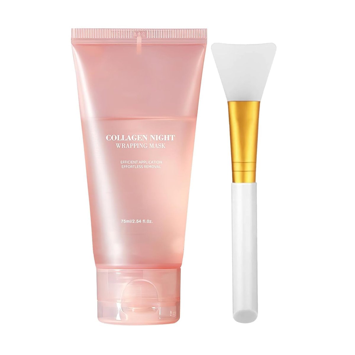 Collagen Night Wrapping Mask, Peel Off Hydrolyzed Collagen Facial Mask, für Elastizität & Feuchtigkeit, strafft die Haut, reduziert Erschlaffung & Mattheit, 75 ml