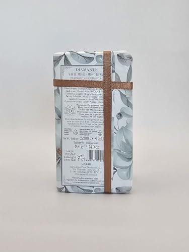 Weißer Moschus Fein Triple Milled Seifenstücke, Doppelpack, 198 g pro Stück, aus Italien