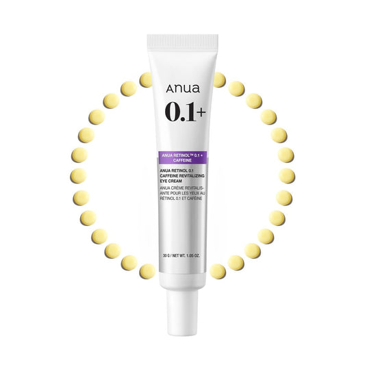Anua Retinol 0.1 Caffeine Revitalizing Eye Cream – Leichte Formel gegen dunkle Augenringe & Schwellungen, feuchtigkeitsspendend für empfindliche Haut, koreanische Hautpflege, 31 ml