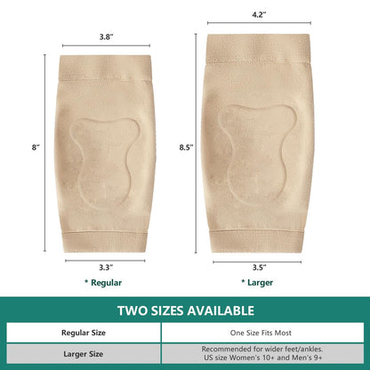 Welnove Achillessehnen-Fersenschutz Socken - Gelgepolsterte Kompressionsstrümpfe gegen Fersenschmerzen, Bursitis, trockene rissige Fersen (FSA/HSA-fähig), Beige, Regular