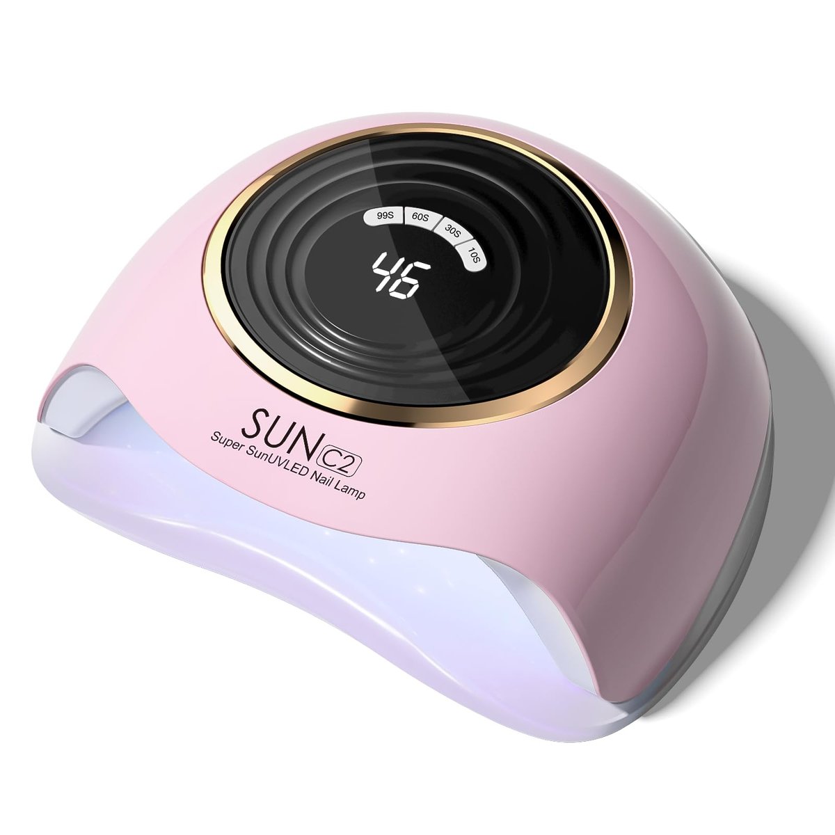 WEVILI 288W Professionelle UV-Nagellampe mit 63 LEDs – Schnellste Gel-Nageltrocknung für Zuhause & Salon, Smart Sensor, LCD-Display & 4 Timer, Rosa Salonqualität