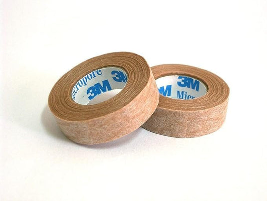 3M Micropore Tan Chirurgisches Tape – Sanftes Papierpflaster, hypoallergen und atmungsaktiv, ideal für empfindliche Haut, 0,5 Zoll breit – 2 Rollen