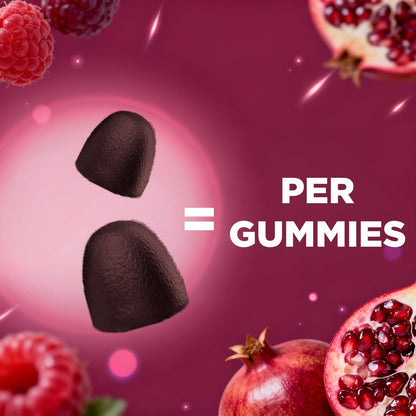 Vitamatic Rote-Bete-Gummibärchen mit B6, B12, Traubenkern, Granatapfel & Nicotinamid – Pflanzlicher Extrakt – Vegan, Nicht-GVO – Nahrungsergänzungsmittel – 60 Stück