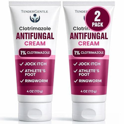 Clotrimazol Antimykotikum Creme für die Haut - 2er-Pack mit 118 ml Clotrimazol Creme gegen Juckreiz, Fußpilz und mehr