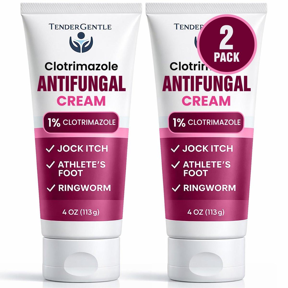 Clotrimazol Antimykotikum Creme für die Haut - 2er-Pack mit 118 ml Clotrimazol Creme gegen Juckreiz, Fußpilz und mehr