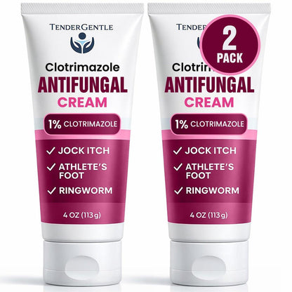 Clotrimazol Antimykotikum Creme für die Haut - 2er-Pack mit 118 ml Clotrimazol Creme gegen Juckreiz, Fußpilz und mehr