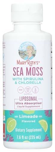 MARYRUTH'S Organics Sea Moss mit Spirulina und Chlorella Liposomal | Chlorophyll | Löwenzahnwurzel | Superfood | Ultimative Absorption | Vegan | Non-GMO | Glutenfrei | 7,6 fl oz | 15 Portionen
