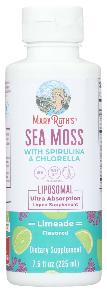MARYRUTH'S Organics Sea Moss mit Spirulina und Chlorella Liposomal | Chlorophyll | Löwenzahnwurzel | Superfood | Ultimative Absorption | Vegan | Non-GMO | Glutenfrei | 7,6 fl oz | 15 Portionen