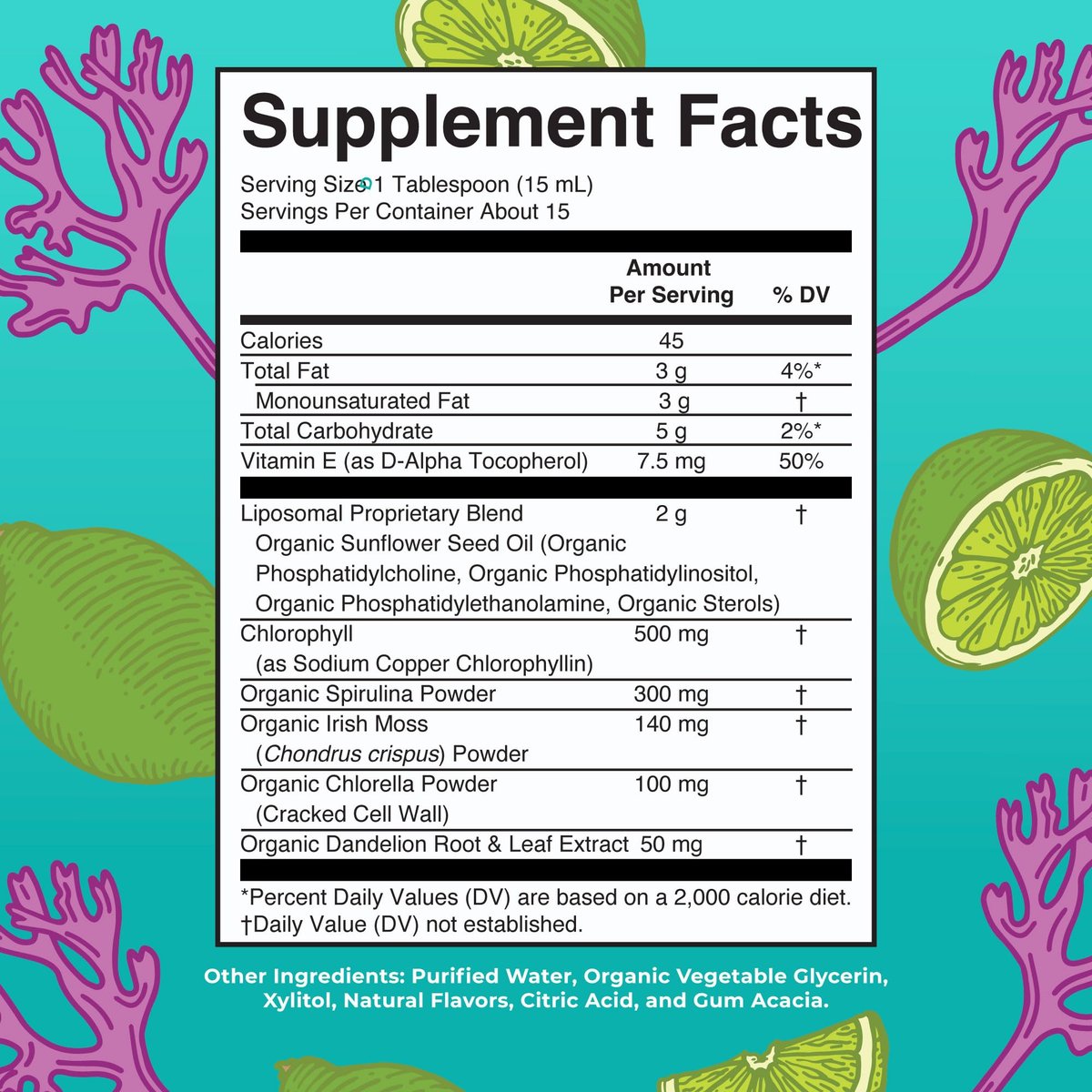 MARYRUTH'S Organics Sea Moss mit Spirulina und Chlorella Liposomal | Chlorophyll | Löwenzahnwurzel | Superfood | Ultimative Absorption | Vegan | Non-GMO | Glutenfrei | 7,6 fl oz | 15 Portionen