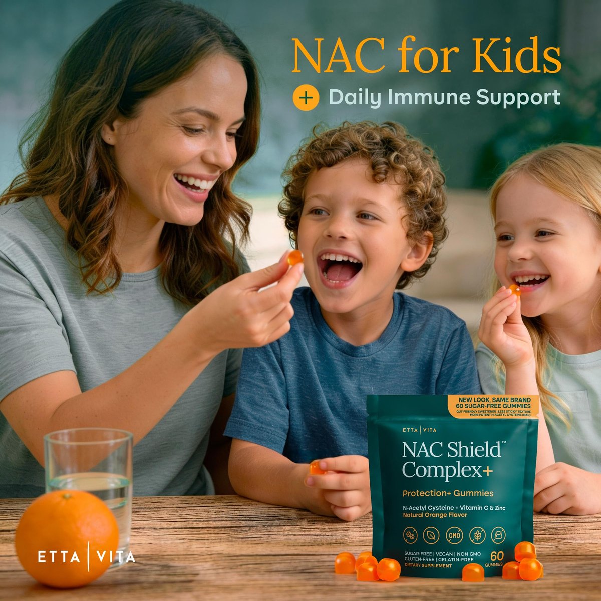 Zuckerfreie NAC Gummis (Immununterstützungskomplex) N-Acetylcystein, Vitamin C & Zink – Unterstützt Atemwegsgesundheit, Leberreinigung & Nierenfunktion – NAC Nahrungsergänzung für Kinder und Erwachsene – Vegan