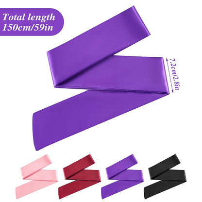 Oruola 4er-Pack Schlafmasken für Erwachsene – Lichtblockierende, verstellbare Satin-Augenmasken für Schlaf, Reisen, Yoga, Meditation (150 cm) – Mehrfarbig: Weinrot & Schwarz + Rein Schwarz + Rein Pink + Rein Lila