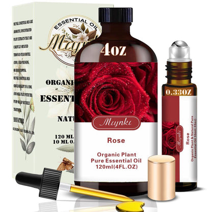 Rosenöl – Rosen-Duftöl für Hautpflege, Massage, Diffuser, Luftbefeuchter, DIY Seife, Kerzen, Bad, Yoga, Geschenk – MLYNKL Rosenöle (130 ml / 4,33 fl oz)