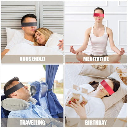 2er-Pack Satin Schlafmaske für Damen und Herren – Seidige Augenmaske für erholsamen Schlaf, Reisen, Meditation – 150 cm/59 Zoll (Schwarz + Rot)