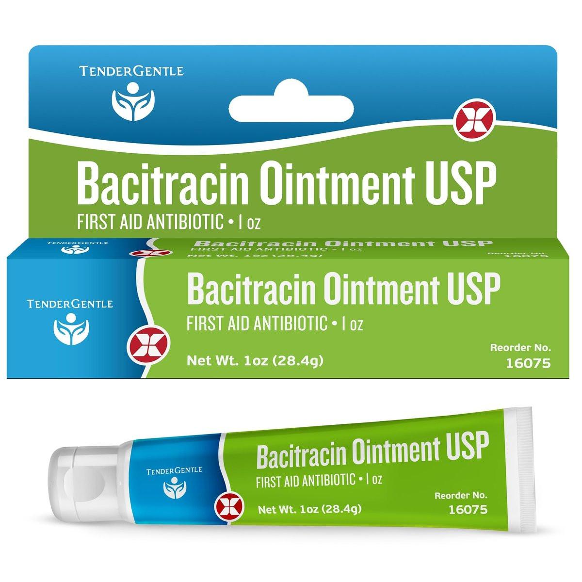 Bacitracin Antibiotische Salbe mit Zink USP – 1 oz topische Erste-Hilfe-Salbe zur Vorbeugung von Infektionen bei kleinen Schnitten, Schürfwunden und Verbrennungen