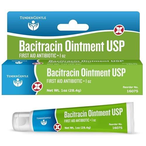 Bacitracin Antibiotische Salbe mit Zink USP – 1 oz topische Erste-Hilfe-Salbe zur Vorbeugung von Infektionen bei kleinen Schnitten, Schürfwunden und Verbrennungen