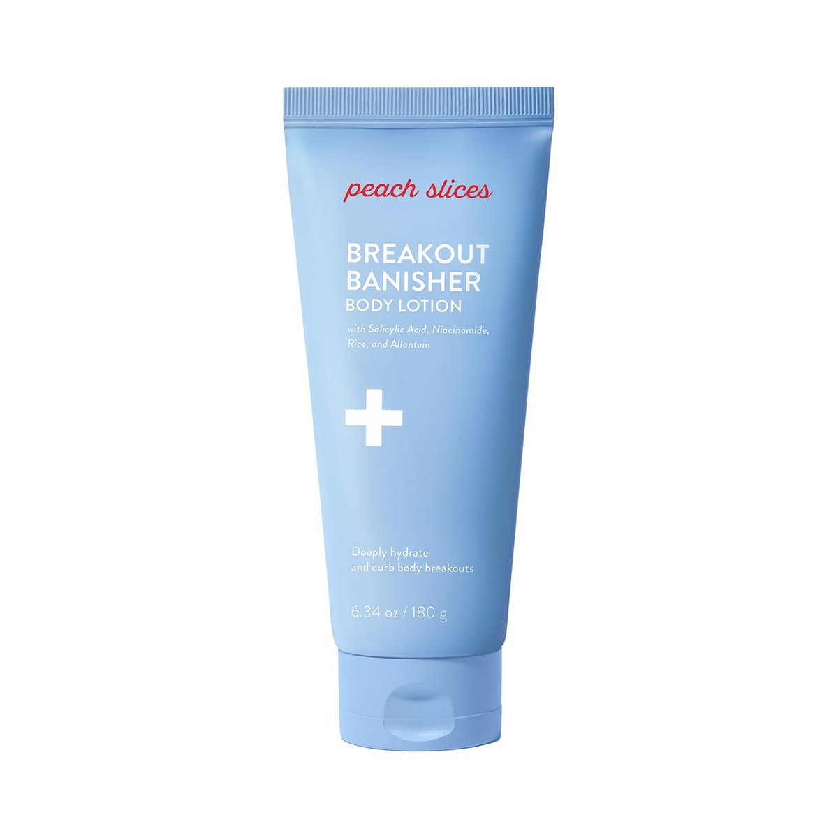 Peach Slices - Breakout Banisher Body Lotion (6,34 oz) - 1% Salicylsäure & Glykolsäure - Körperausbrüche vorbeugen & klären - mit Niacinamid, Aloe, Reis - Vegan, tierversuchsfrei, Koreanische Hautpflege & Beauty