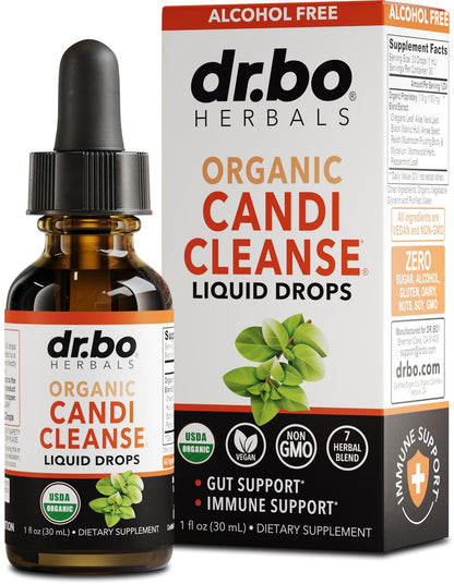 DR. BO Candi Cleanse Unterstützungstropfen - Bio Oreganoöl & Schwarze Walnuss Wermut - Extra starke Balance-Komplex, natürliche orale Darmreinigung Entgiftung 30 ml