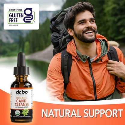 DR. BO Candi Cleanse Unterstützungstropfen - Bio Oreganoöl & Schwarze Walnuss Wermut - Extra starke Balance-Komplex, natürliche orale Darmreinigung Entgiftung 30 ml