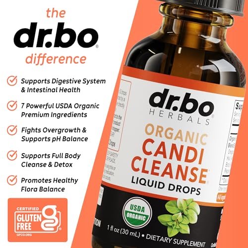 DR. BO Candi Cleanse Unterstützungstropfen - Bio Oreganoöl & Schwarze Walnuss Wermut - Extra starke Balance-Komplex, natürliche orale Darmreinigung Entgiftung 30 ml