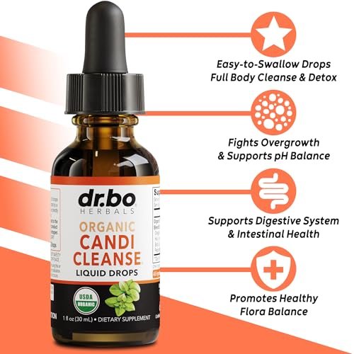DR. BO Candi Cleanse Unterstützungstropfen - Bio Oreganoöl & Schwarze Walnuss Wermut - Extra starke Balance-Komplex, natürliche orale Darmreinigung Entgiftung 30 ml