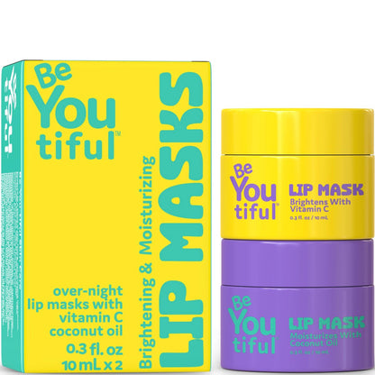 BeYOUtiful Lippenmasken Set – Hydrierende Lippenpflege für trockene, rissige Lippen, Lipgloss für Mädchen und Jungen, Hautpflege für Teenager, 2er-Pack, je 8,5 g