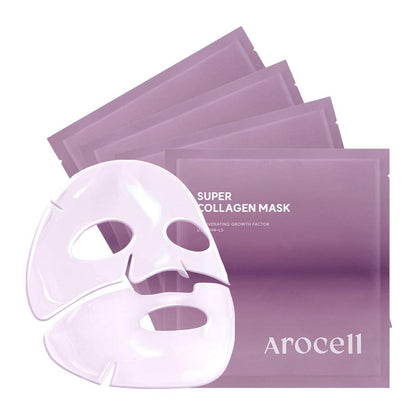 AROCELL Super Collagen Overnight Hydrogel Mask mit Retinol & Stammzellen | Straffend, Liftend, Polsternd, Lang anhaltender Glow | Koreanische Glass Skin Pflege | 43g x 4