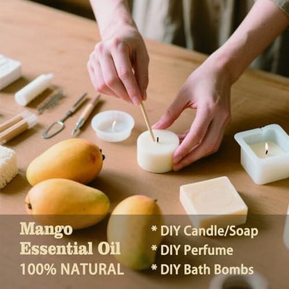 Mango Ätherisches Öl – Mango Duftöl für Diffuser, Luftbefeuchter, DIY Kerzen, Seife, süßer tropischer Duft, Zuhause, Geschenk bereit – MLYNKL Mango Öle (130 ml)