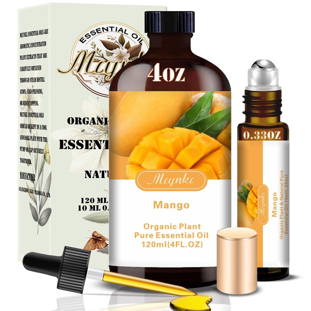 Mango Ätherisches Öl – Mango Duftöl für Diffuser, Luftbefeuchter, DIY Kerzen, Seife, süßer tropischer Duft, Zuhause, Geschenk bereit – MLYNKL Mango Öle (130 ml)