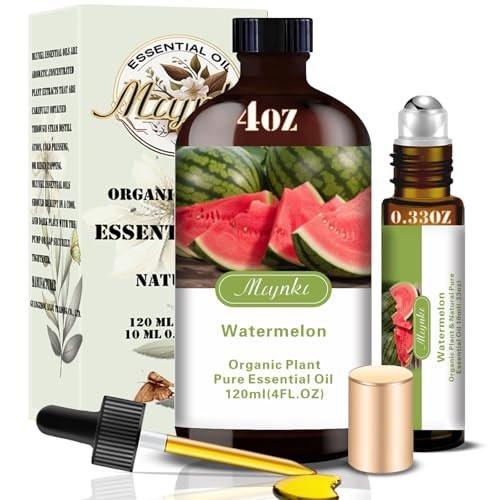 Wassermelone Duftöl – Wassermelone Duftöl für Diffuser, Luftbefeuchter, DIY Kerzen, Seife, Frischer Duft, Sommer, Geschenkfertig – MLYNKL Wassermelone Öle (130 ml / 4,33 fl oz)