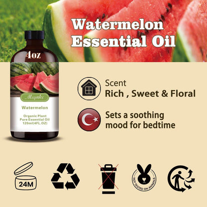 Wassermelone Duftöl – Wassermelone Duftöl für Diffuser, Luftbefeuchter, DIY Kerzen, Seife, Frischer Duft, Sommer, Geschenkfertig – MLYNKL Wassermelone Öle (130 ml / 4,33 fl oz)
