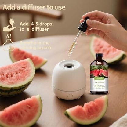 Wassermelone Duftöl – Wassermelone Duftöl für Diffuser, Luftbefeuchter, DIY Kerzen, Seife, Frischer Duft, Sommer, Geschenkfertig – MLYNKL Wassermelone Öle (130 ml / 4,33 fl oz)